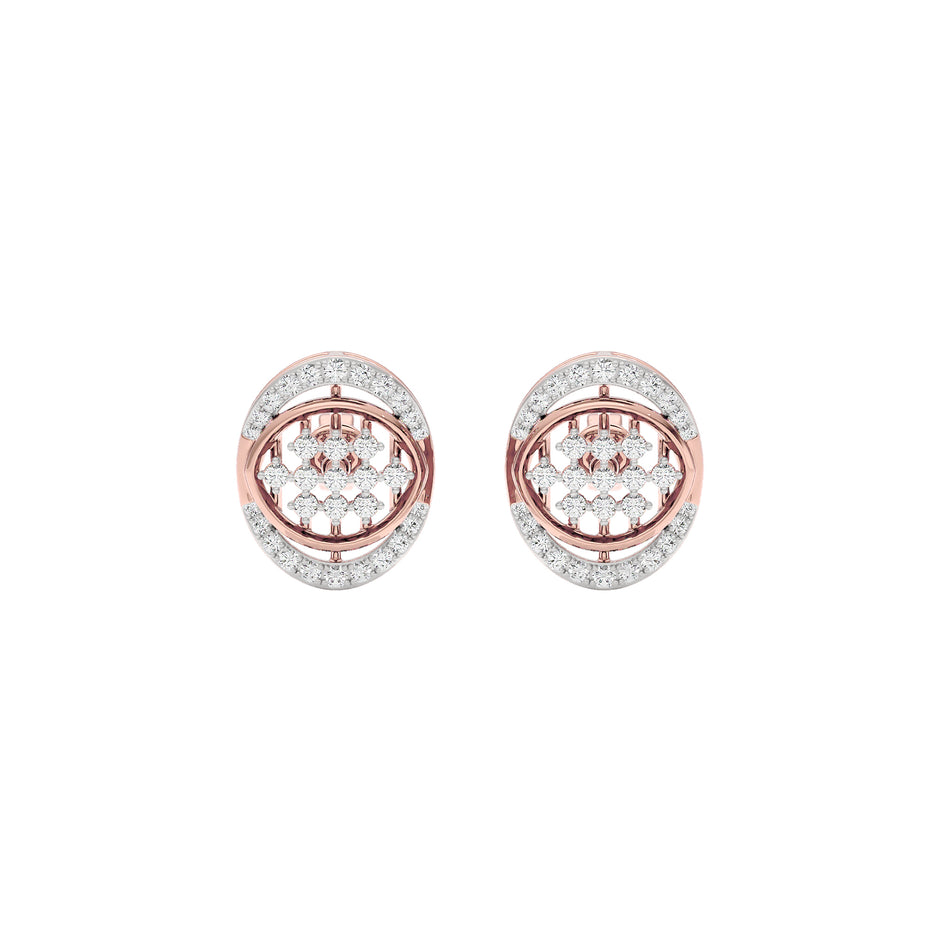 Gleaming Ripples Diamond Earrings 18 KT / Rose Gold