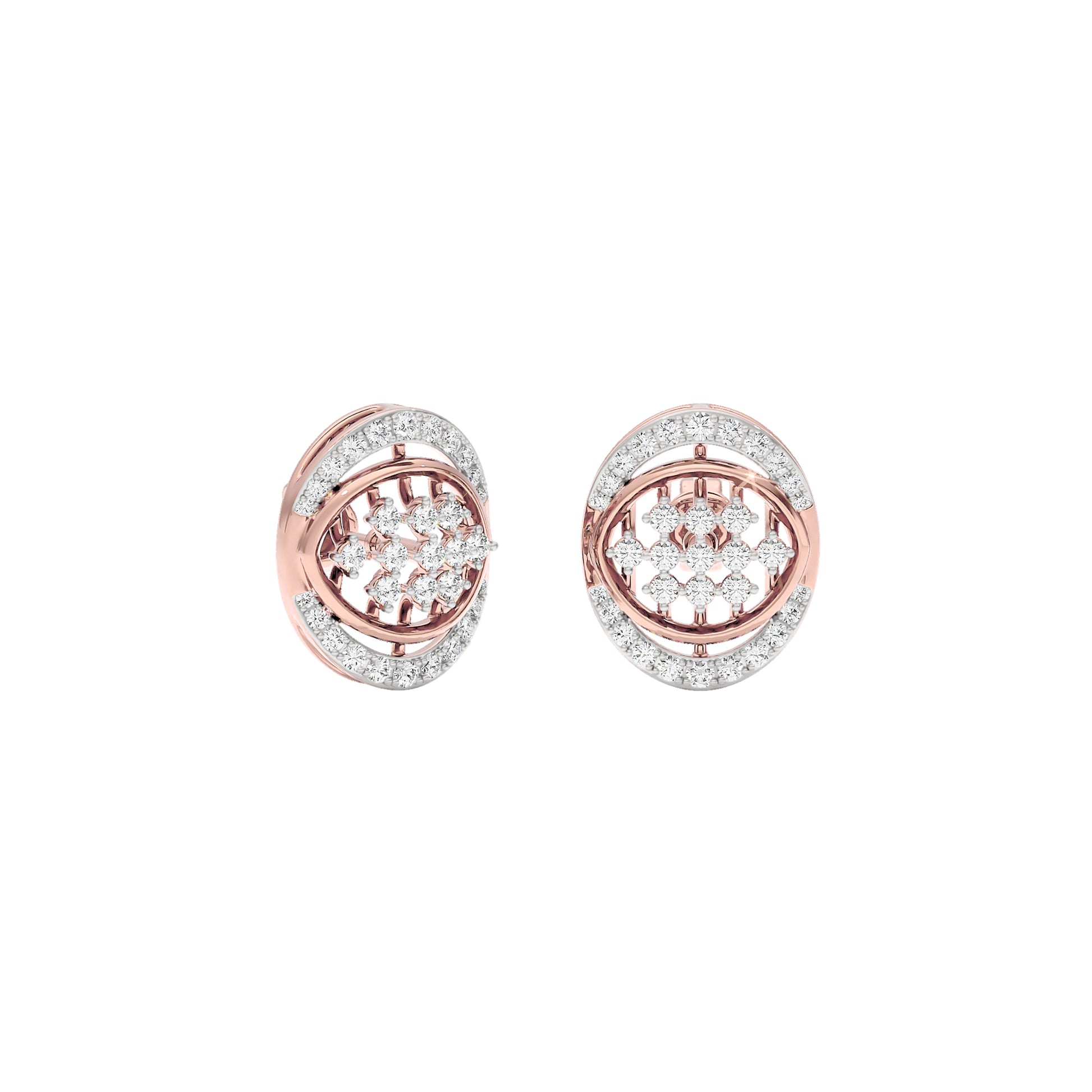 Gleaming Ripples Diamond Earrings 18 KT / Rose Gold