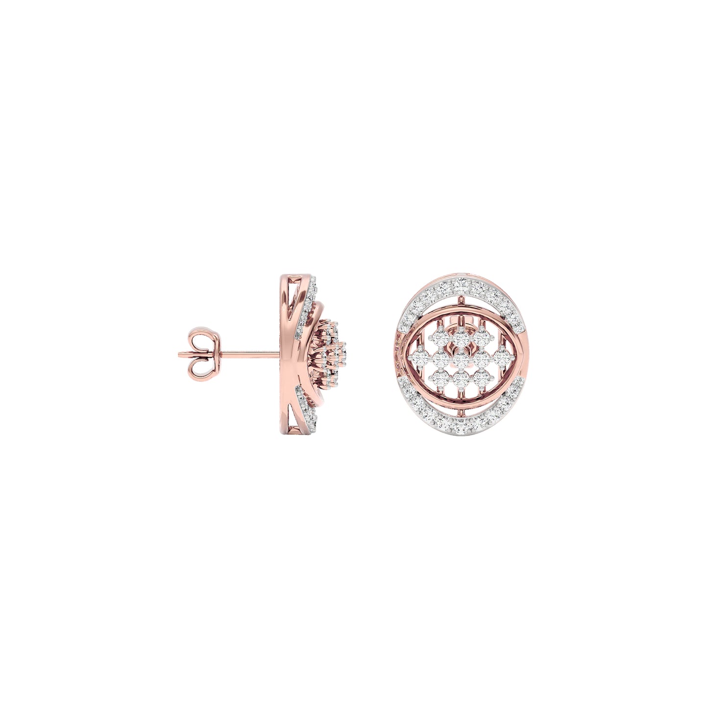 Gleaming Ripples Diamond Earrings 18 KT / Rose Gold