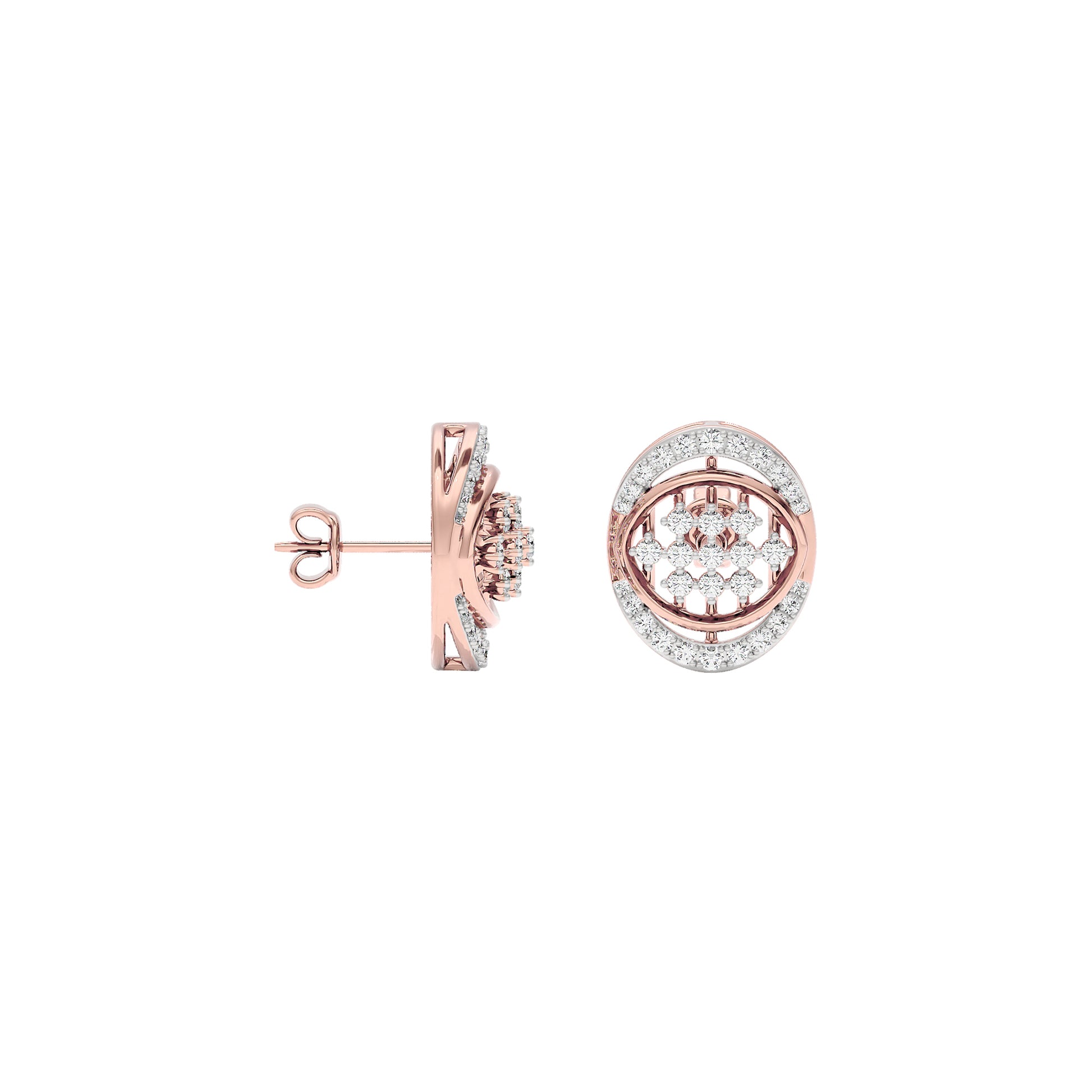 Gleaming Ripples Diamond Earrings 18 KT / Rose Gold