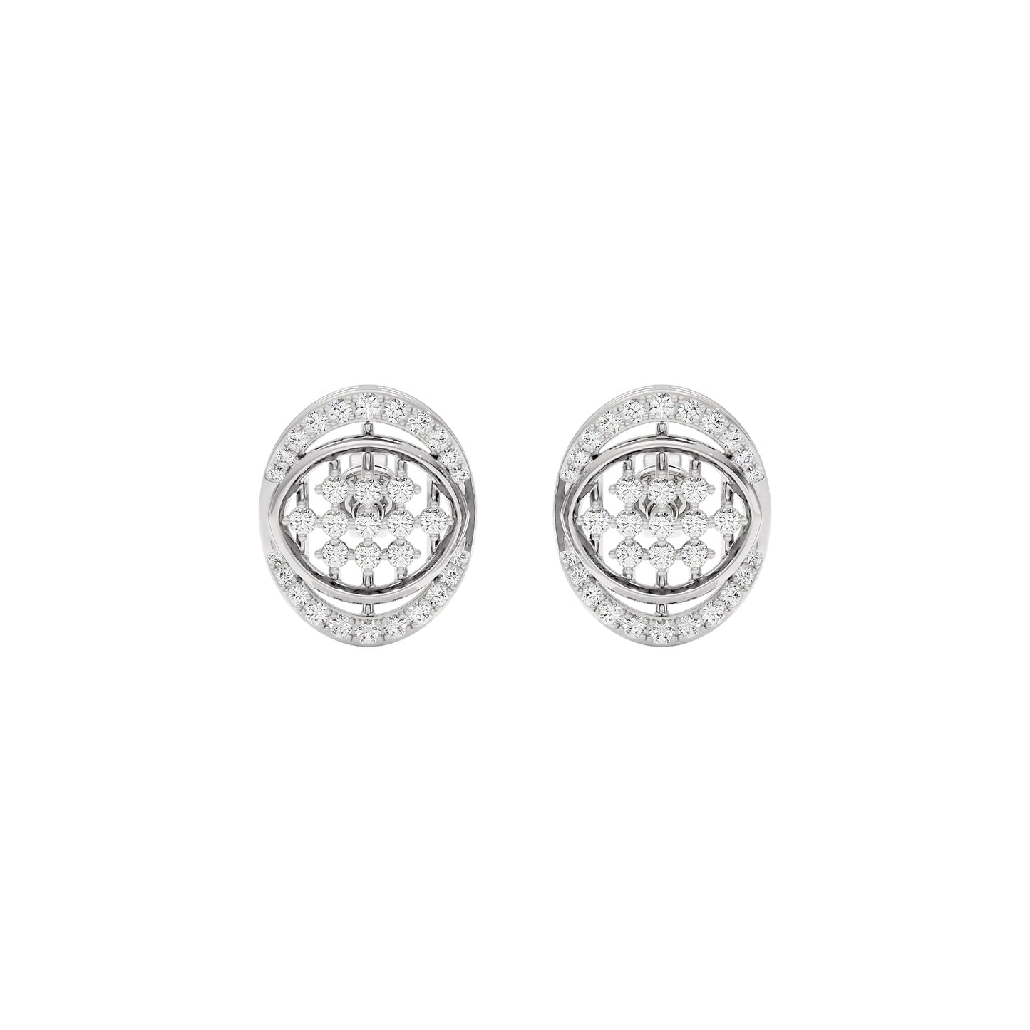 Gleaming Ripples Diamond Earrings 18 KT / White Gold