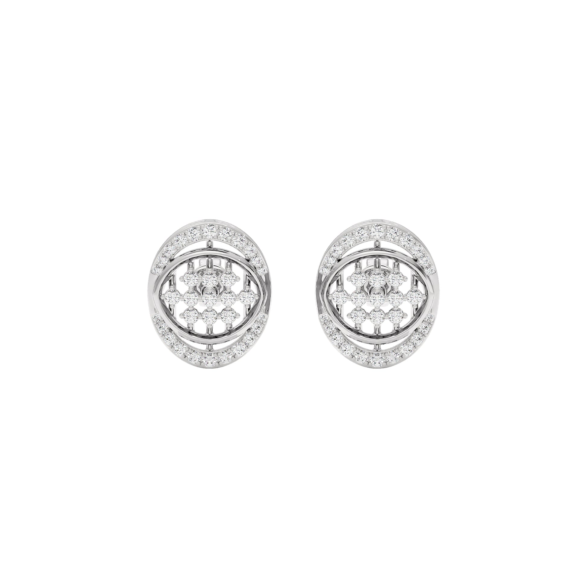 Gleaming Ripples Diamond Earrings 18 KT / White Gold