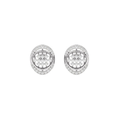 Gleaming Ripples Diamond Earrings 18 KT / White Gold