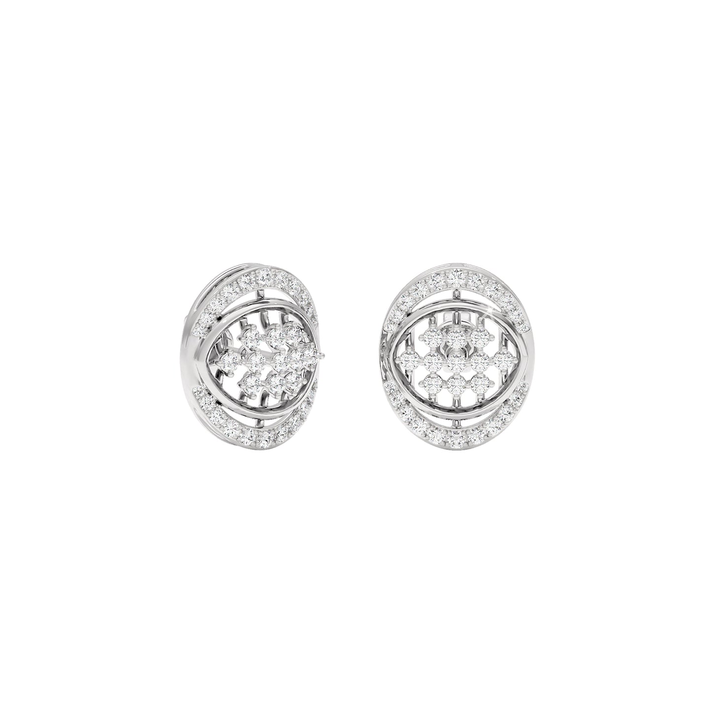 Gleaming Ripples Diamond Earrings 18 KT / White Gold