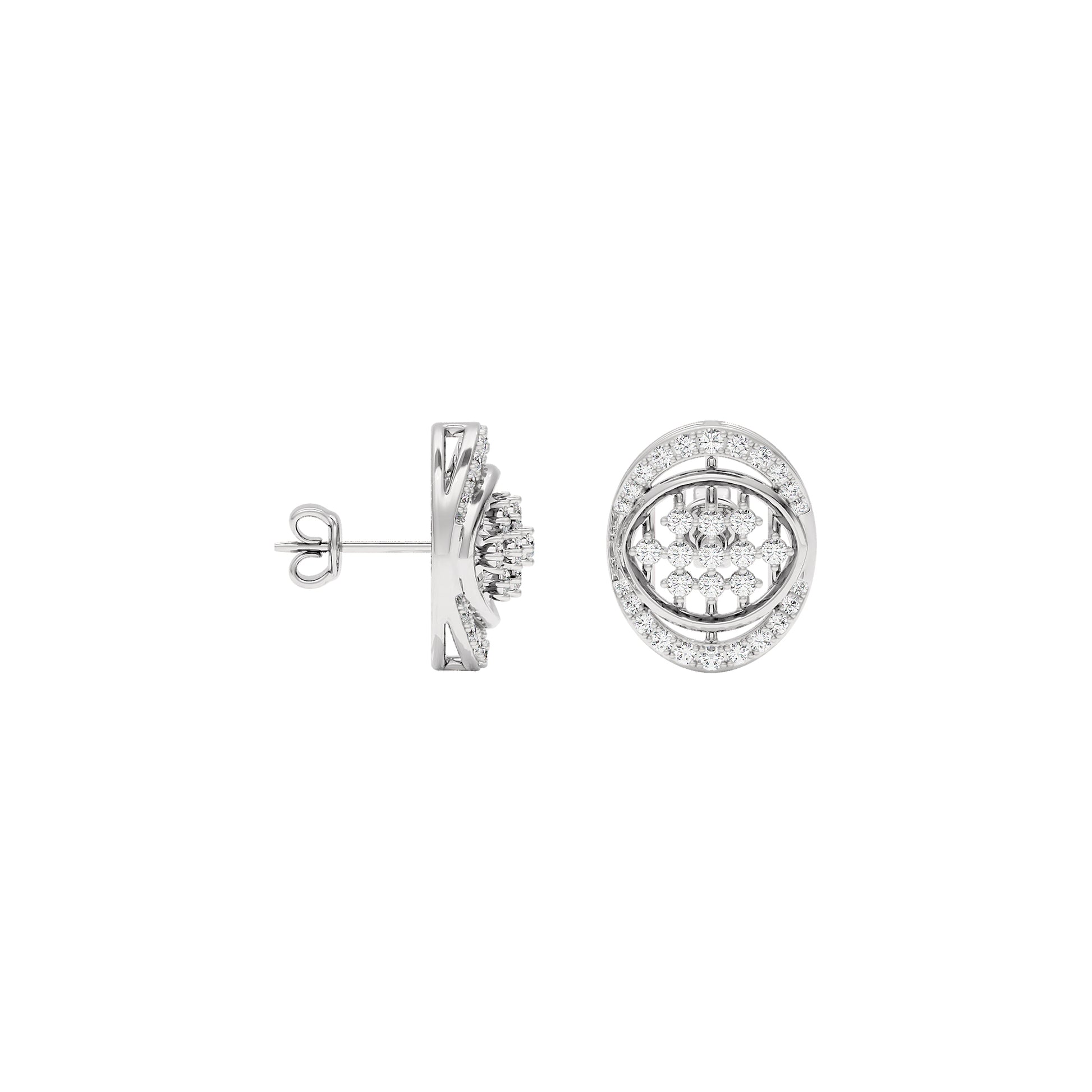 Gleaming Ripples Diamond Earrings 18 KT / White Gold