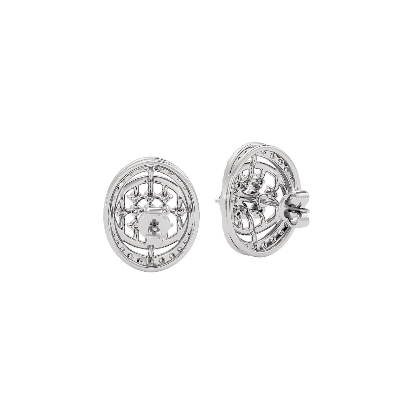 Gleaming Ripples Diamond Earrings 18 KT / White Gold