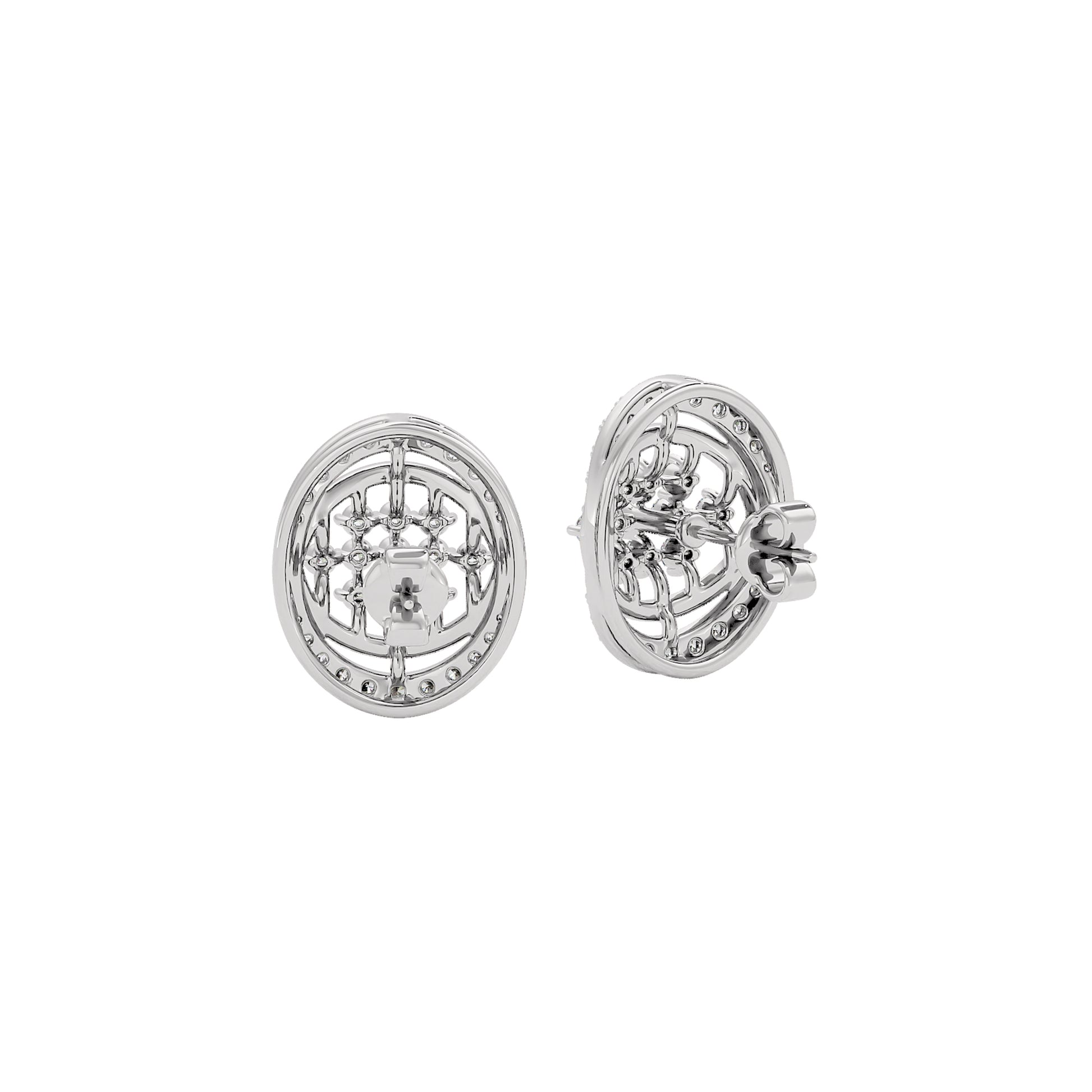 Gleaming Ripples Diamond Earrings 18 KT / White Gold