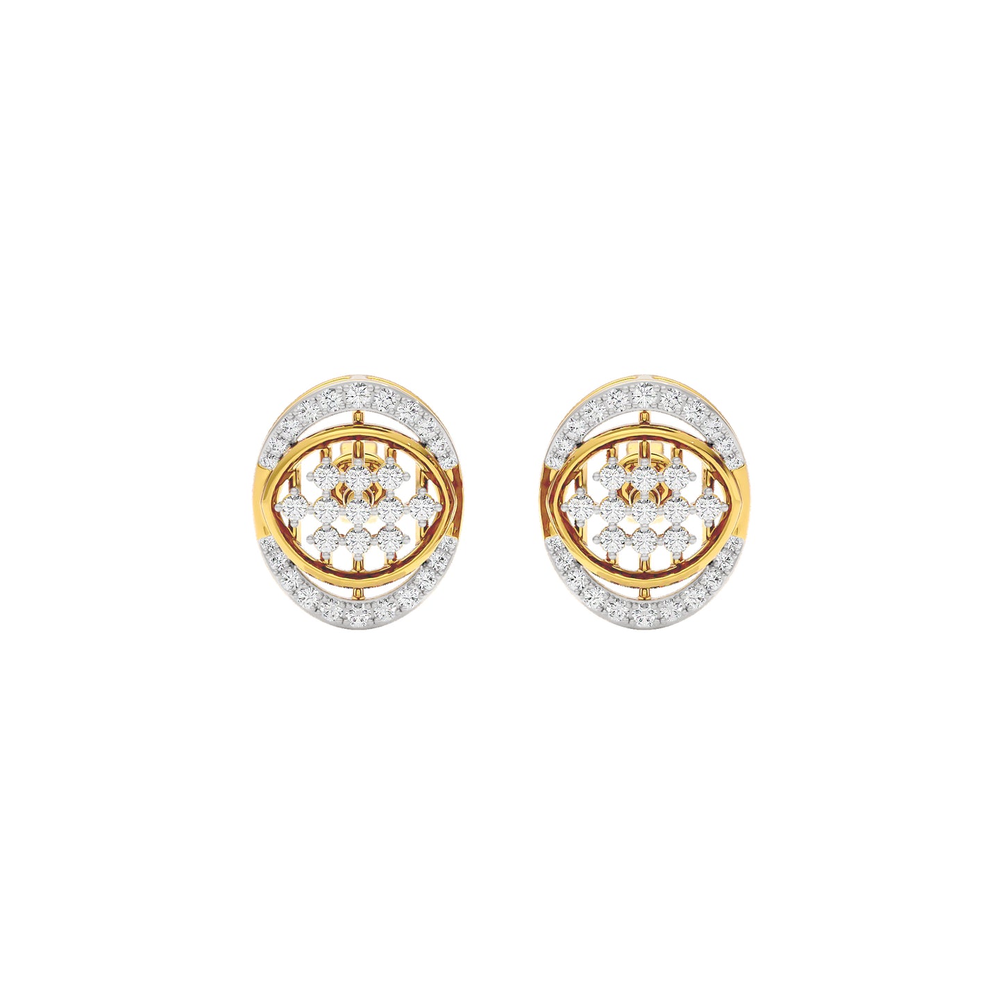 Gleaming Ripples Diamond Earrings 18 KT / Yellow Gold