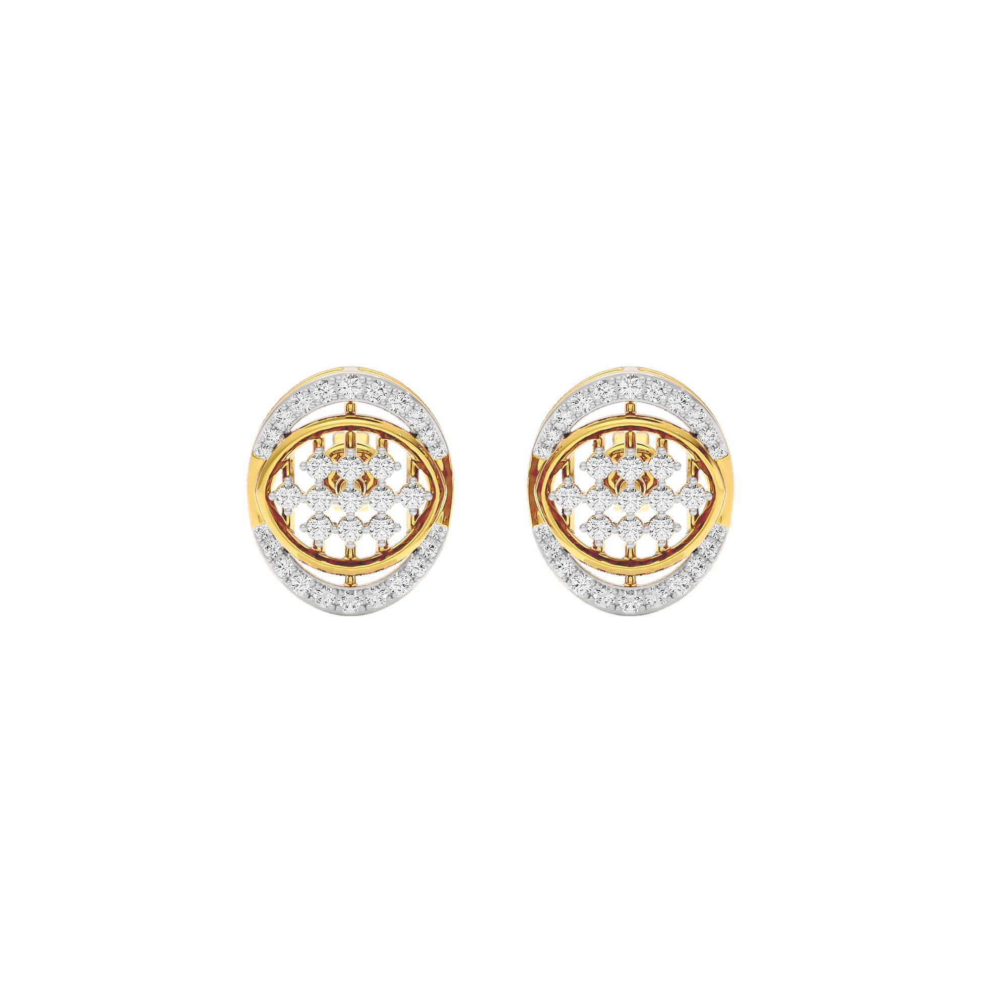 Gleaming Ripples Diamond Earrings 18 KT / Yellow Gold