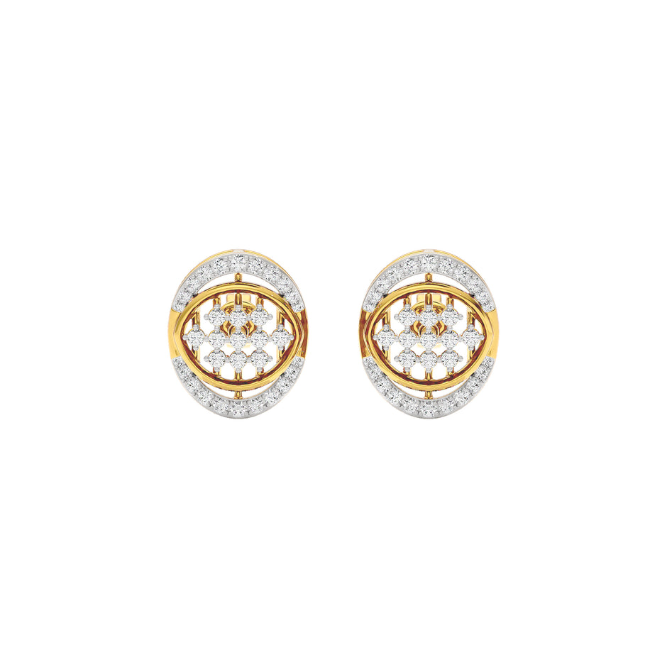 Gleaming Ripples Diamond Earrings 18 KT / Yellow Gold