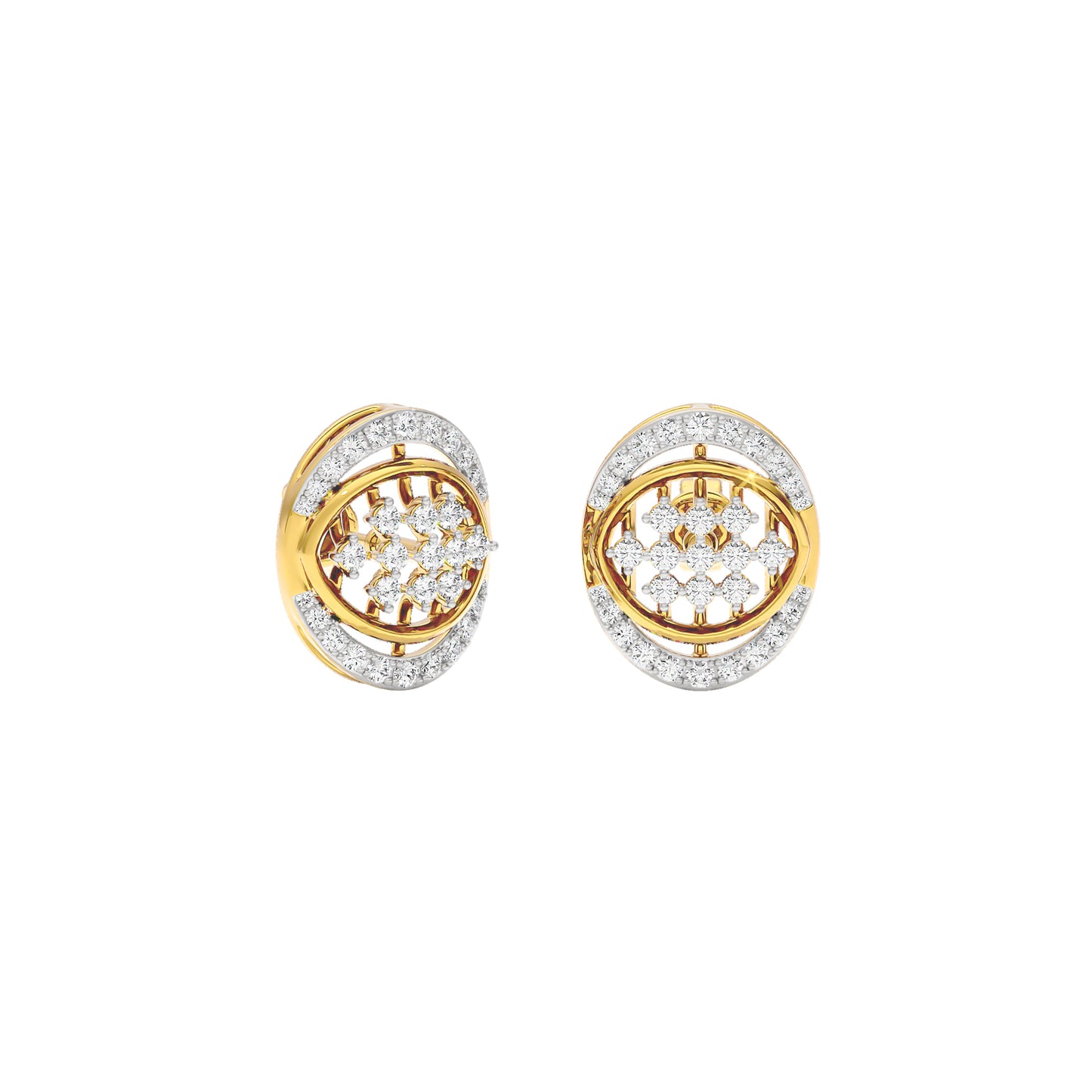 Gleaming Ripples Diamond Earrings 18 KT / Yellow Gold
