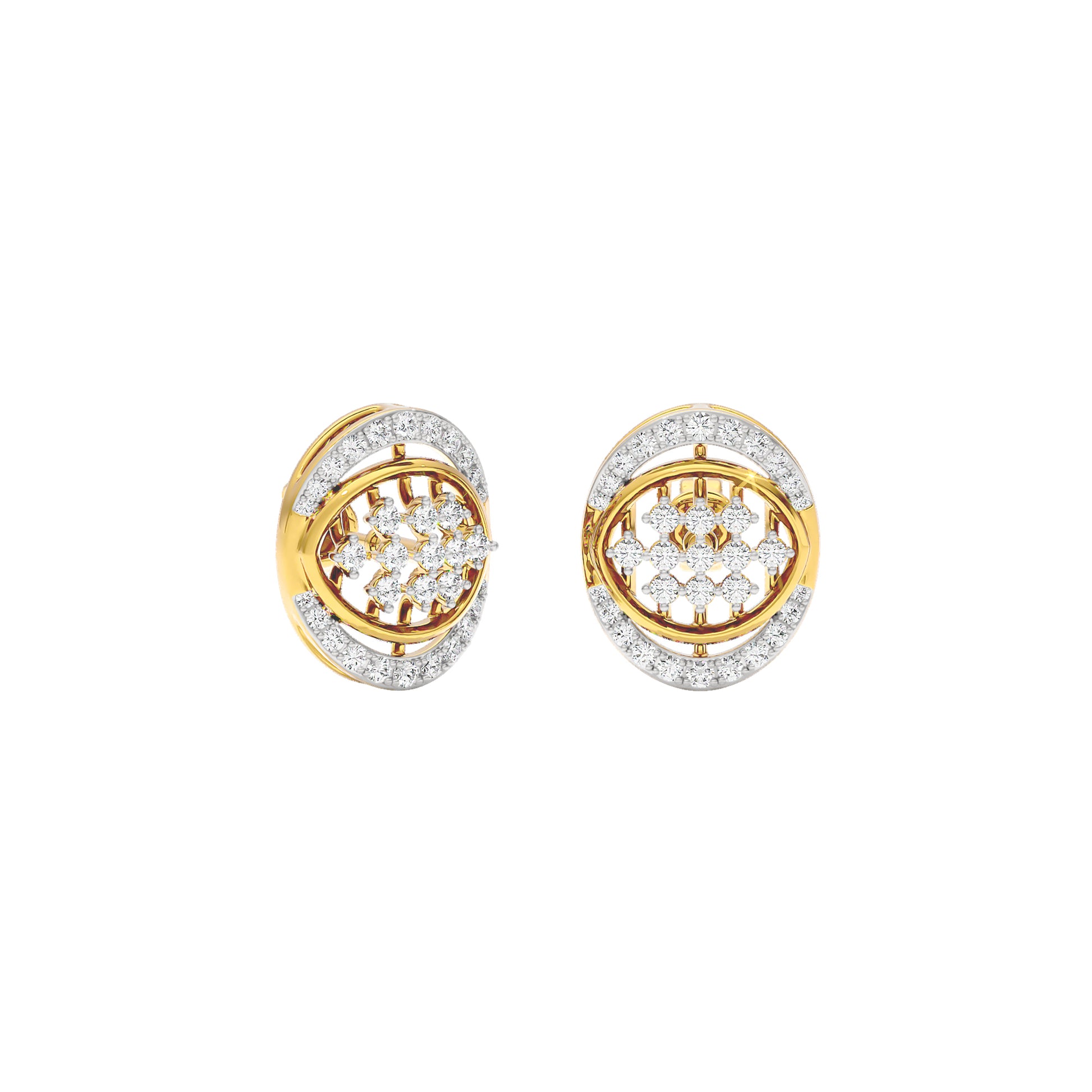 Gleaming Ripples Diamond Earrings 18 KT / Yellow Gold