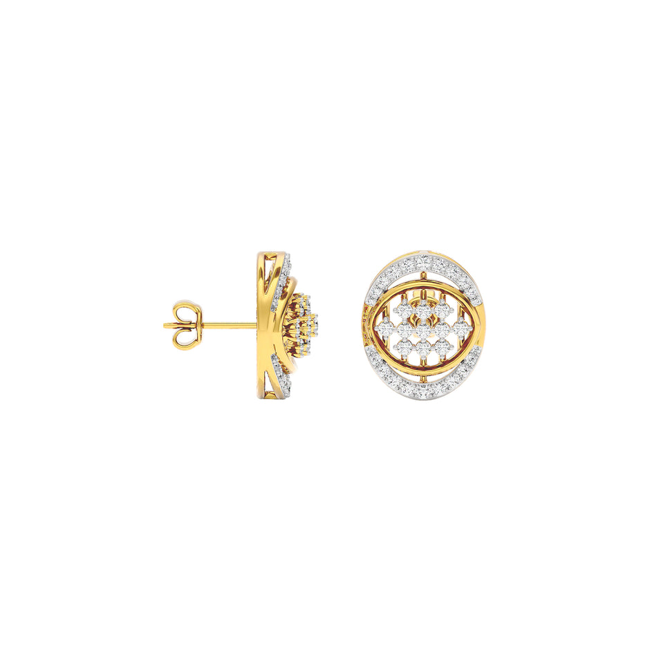 Gleaming Ripples Diamond Earrings 18 KT / Yellow Gold