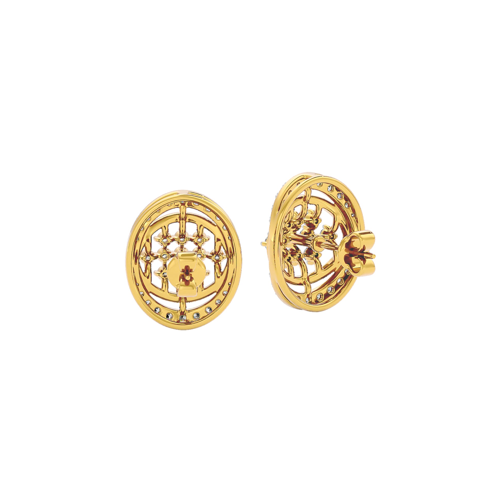 Gleaming Ripples Diamond Earrings 18 KT / Yellow Gold