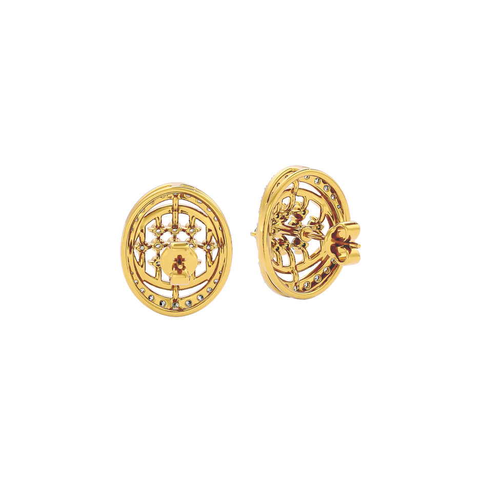 Gleaming Ripples Diamond Earrings 18 KT / Yellow Gold