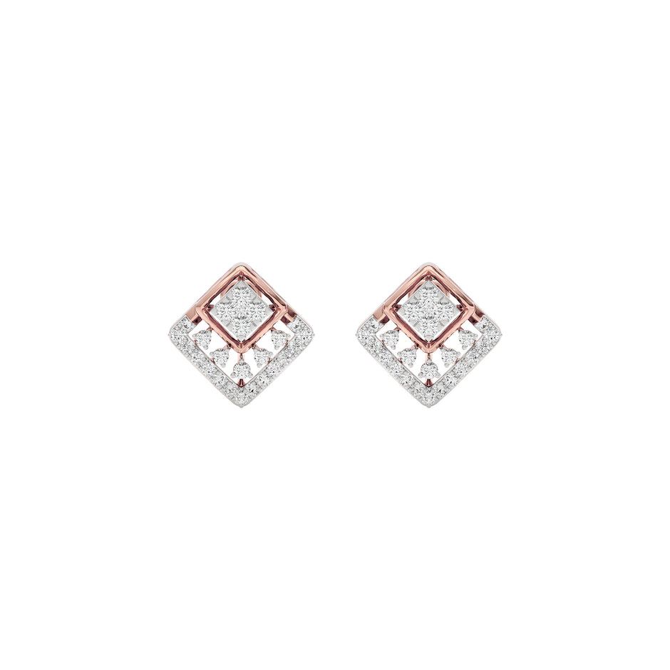 Cubic Glitter Diamond Earrings 18 KT / Rose Gold