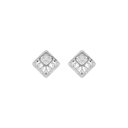 Cubic Glitter Diamond Earrings 18 KT / White Gold