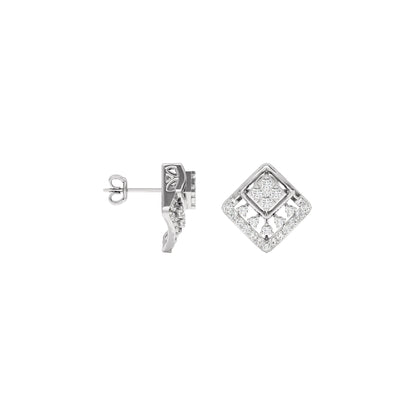 Cubic Glitter Diamond Earrings 18 KT / White Gold