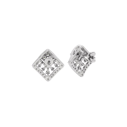 Cubic Glitter Diamond Earrings 18 KT / White Gold