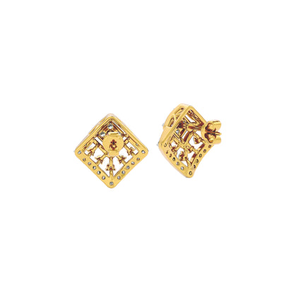 Cubic Glitter Diamond Earrings 18 KT / Yellow Gold