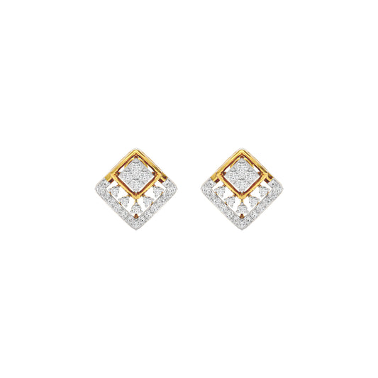 Cubic Glitter Diamond Earrings 18 KT / Yellow Gold