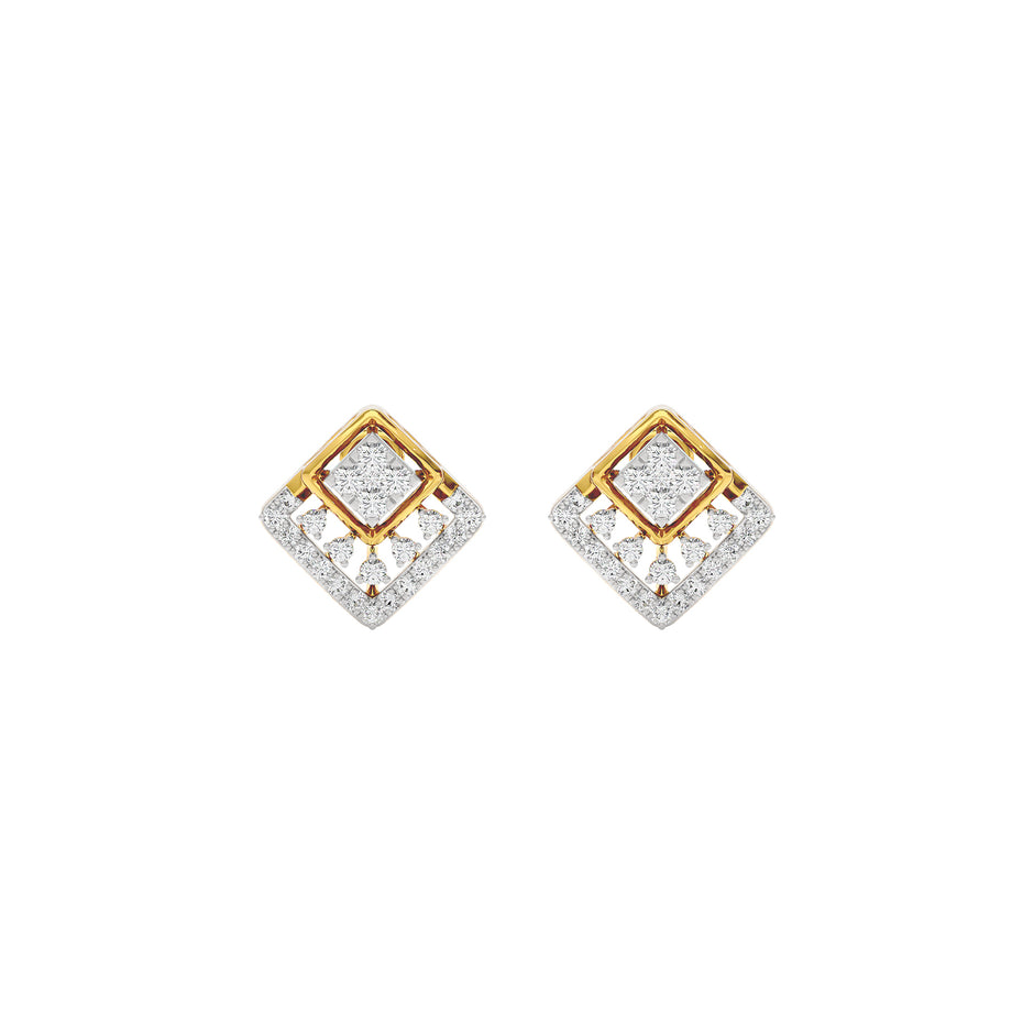 Cubic Glitter Diamond Earrings 18 KT / Yellow Gold