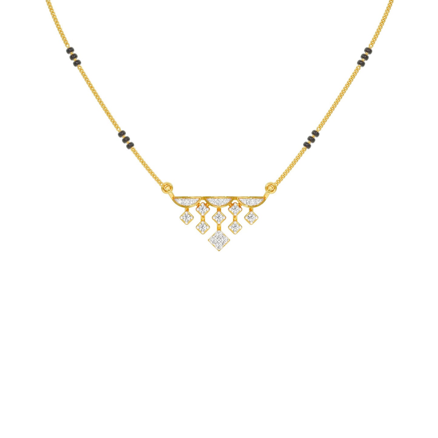 Kusum Diamond Mangalsutra 9 KT / Yellow Gold