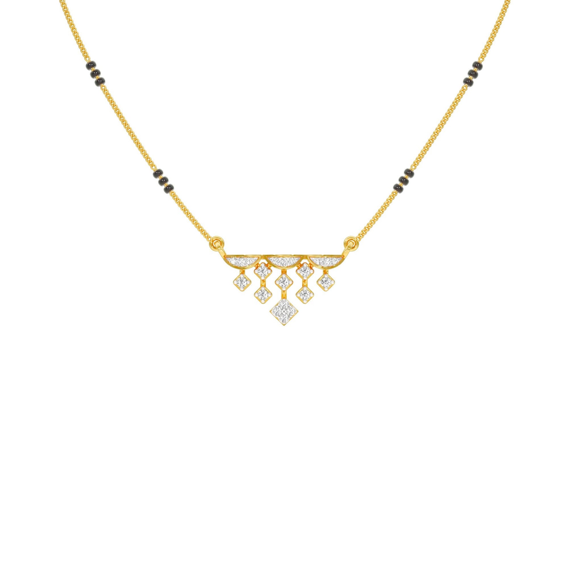 Kusum Diamond Mangalsutra 9 KT / Yellow Gold