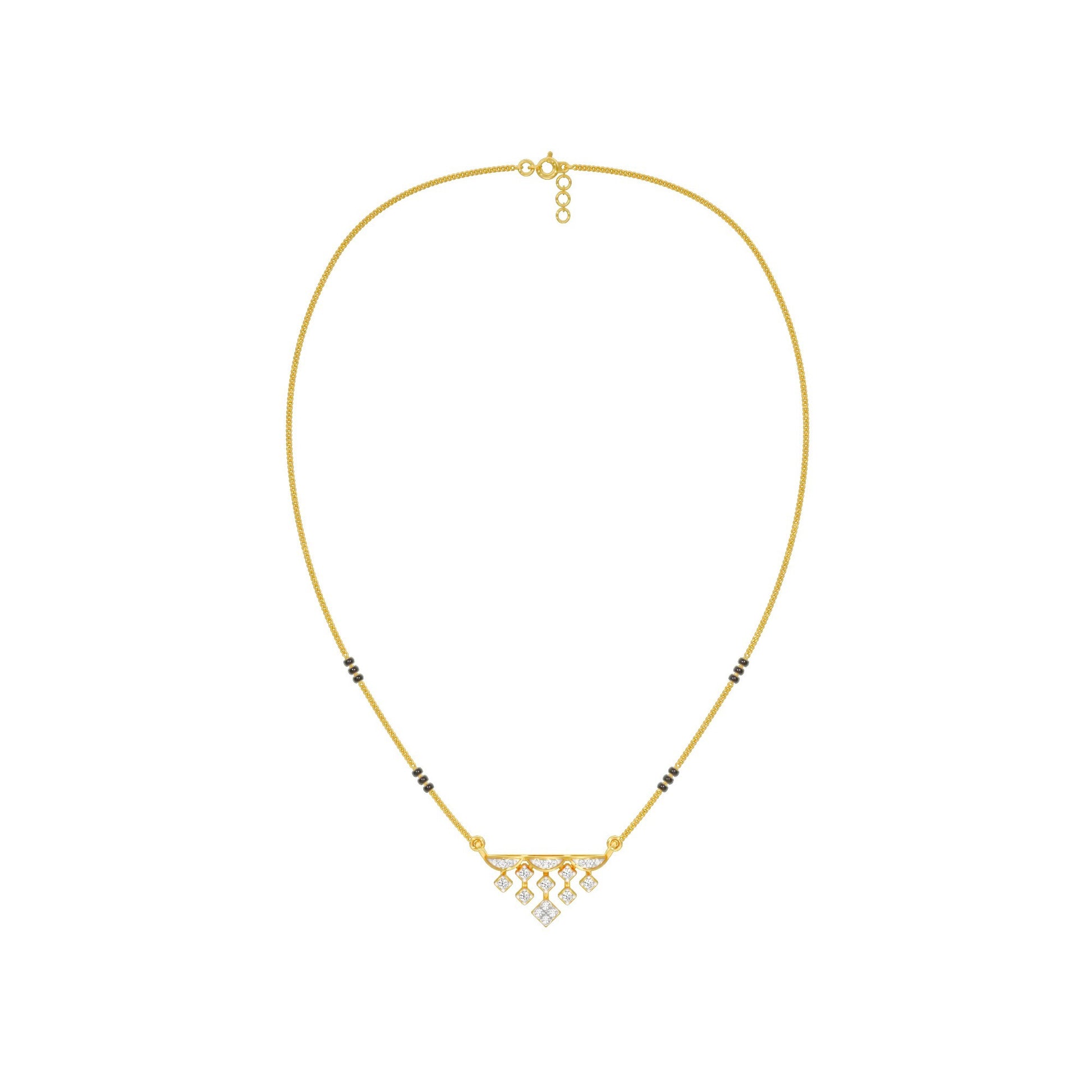 Kusum Diamond Mangalsutra 9 KT / Yellow Gold