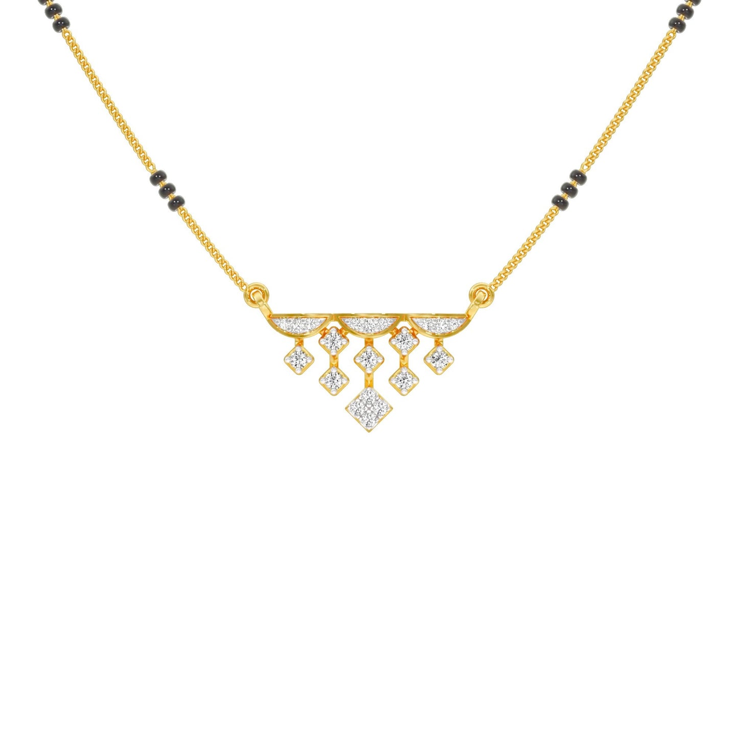 Kusum Diamond Mangalsutra 9 KT / Yellow Gold