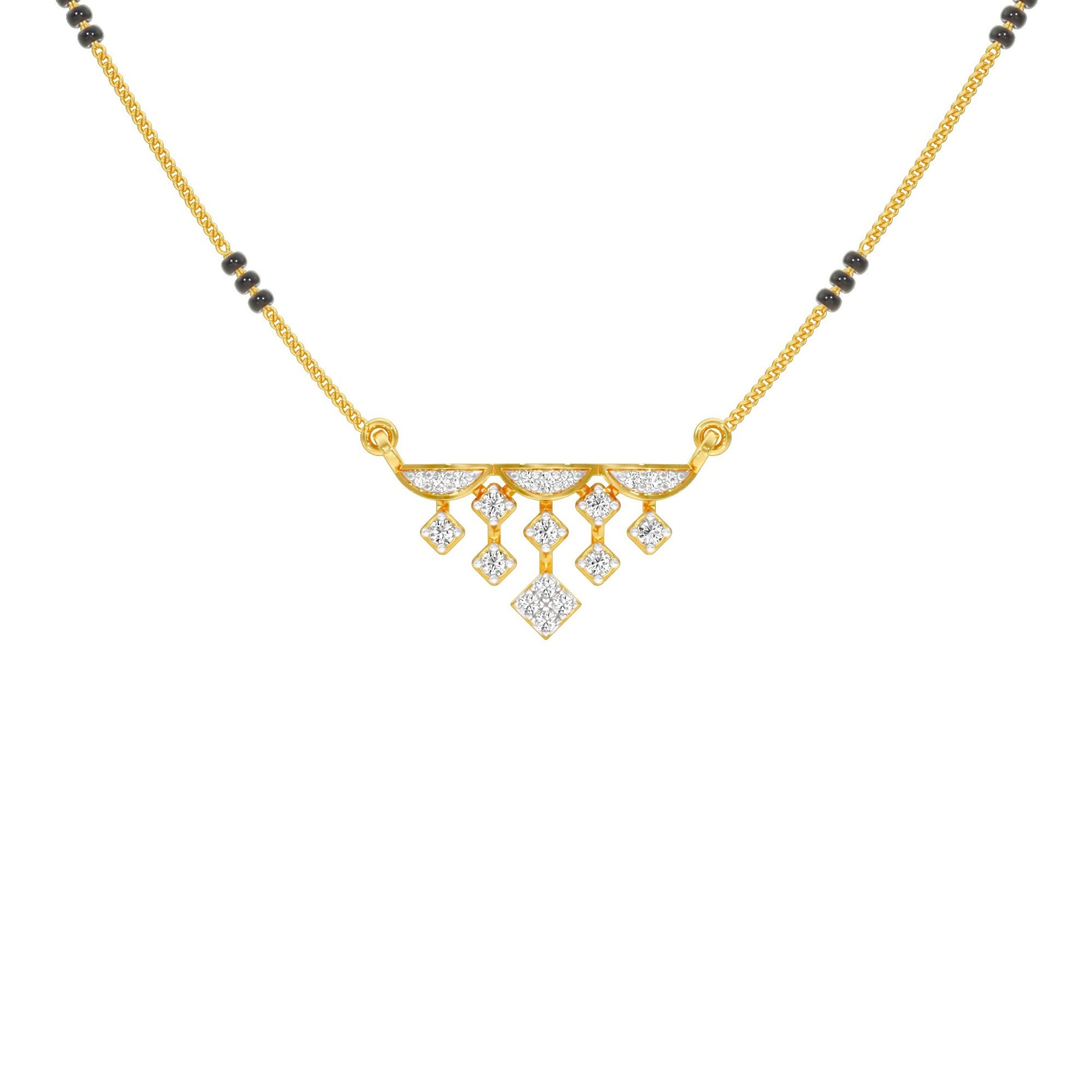 Kusum Diamond Mangalsutra 9 KT / Yellow Gold