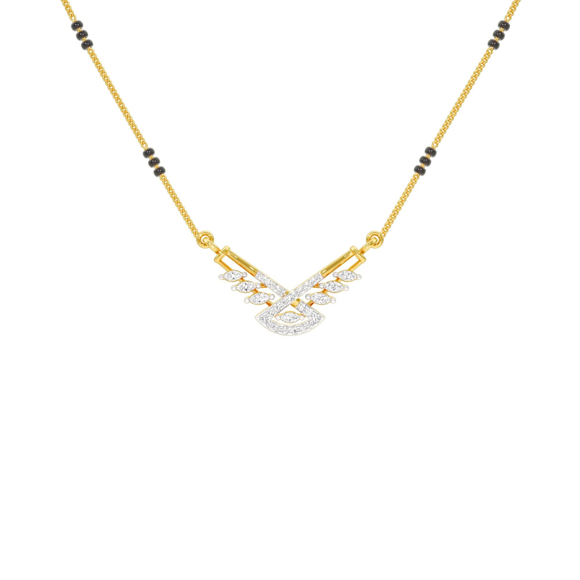 Anvi Diamond Mangalsutra 18 KT / Yellow Gold