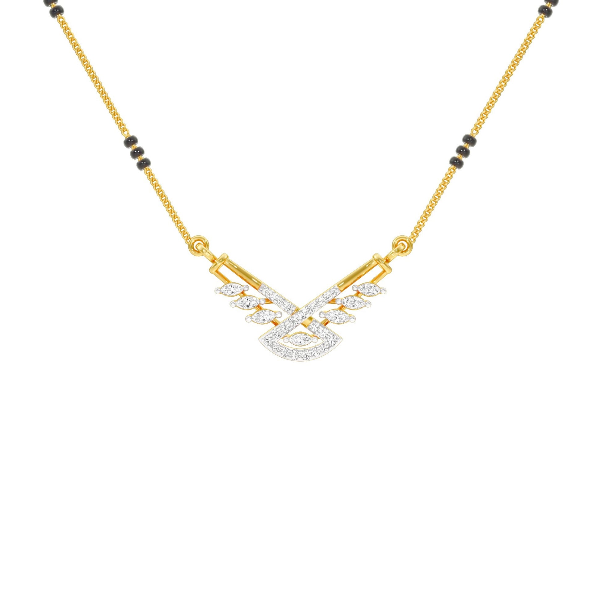 Anvi Diamond Mangalsutra 18 KT / Yellow Gold