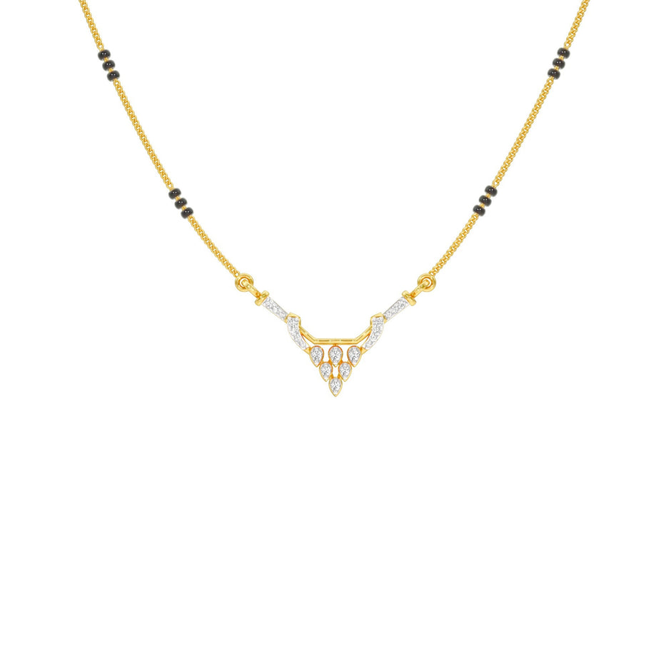 Trikona Diamond Mangalsutra 18 KT / Yellow Gold