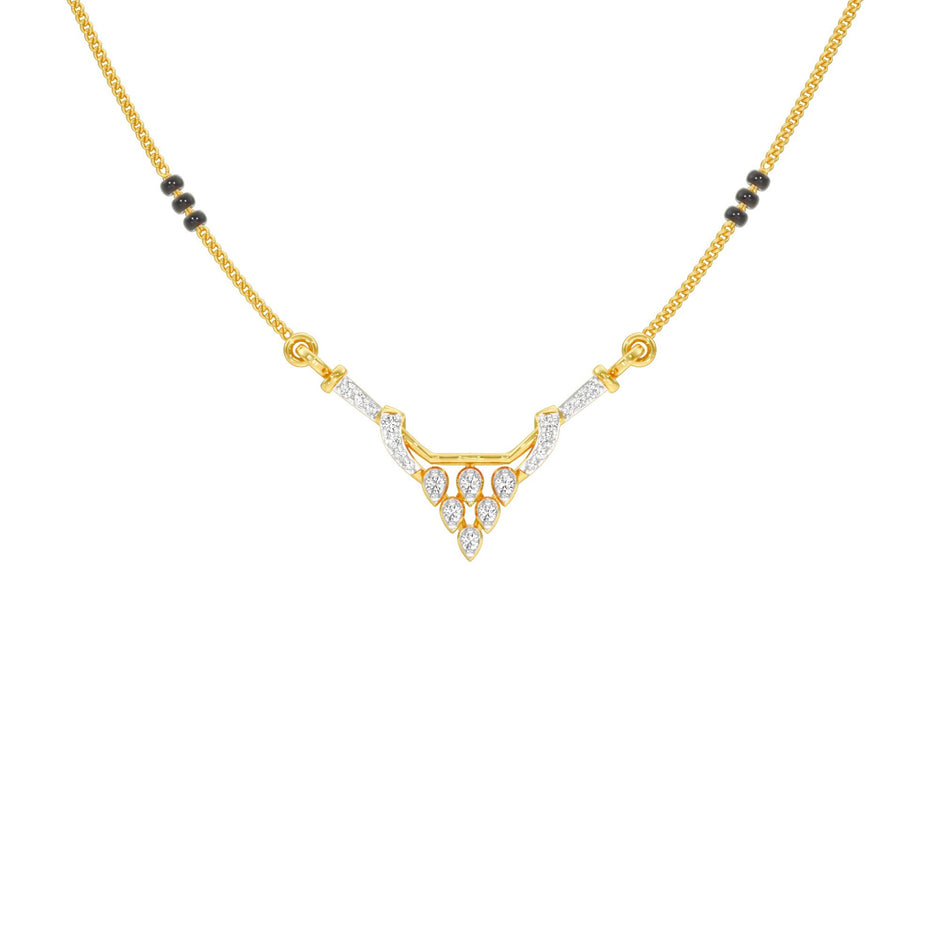 Trikona Diamond Mangalsutra 18 KT / Yellow Gold