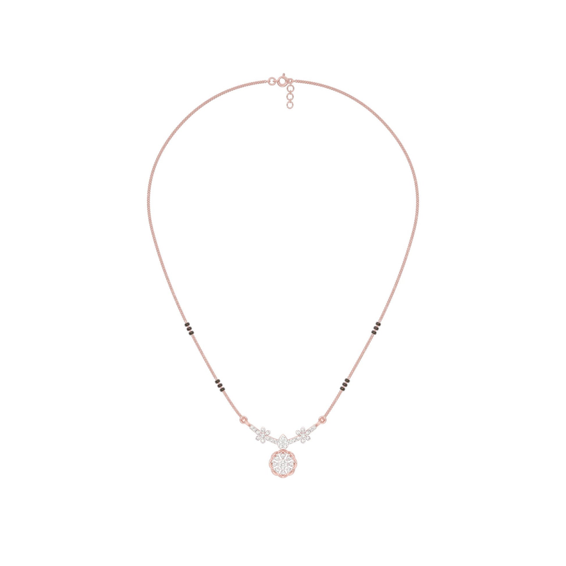 Saroj Spark Diamond Mangalsutra 18 KT / Rose Gold