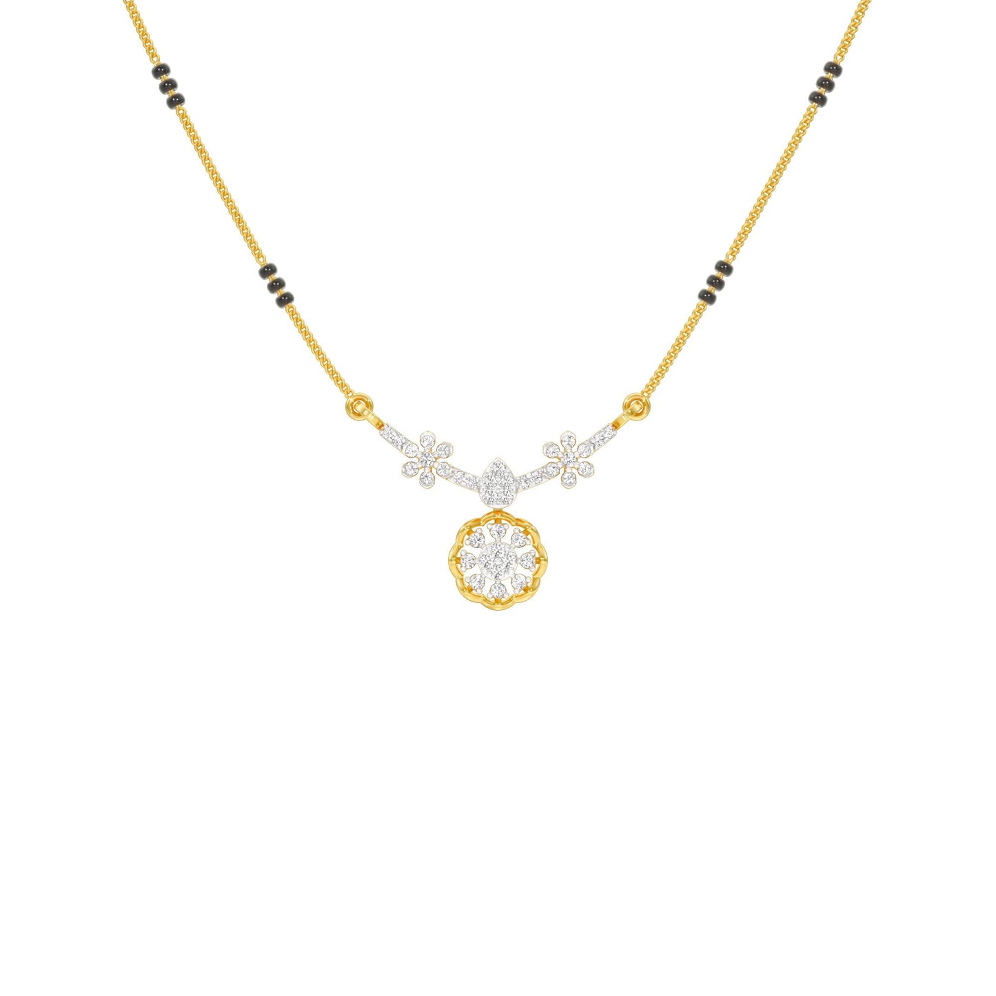 Saroj Spark Diamond Mangalsutra 18 KT / Yellow Gold
