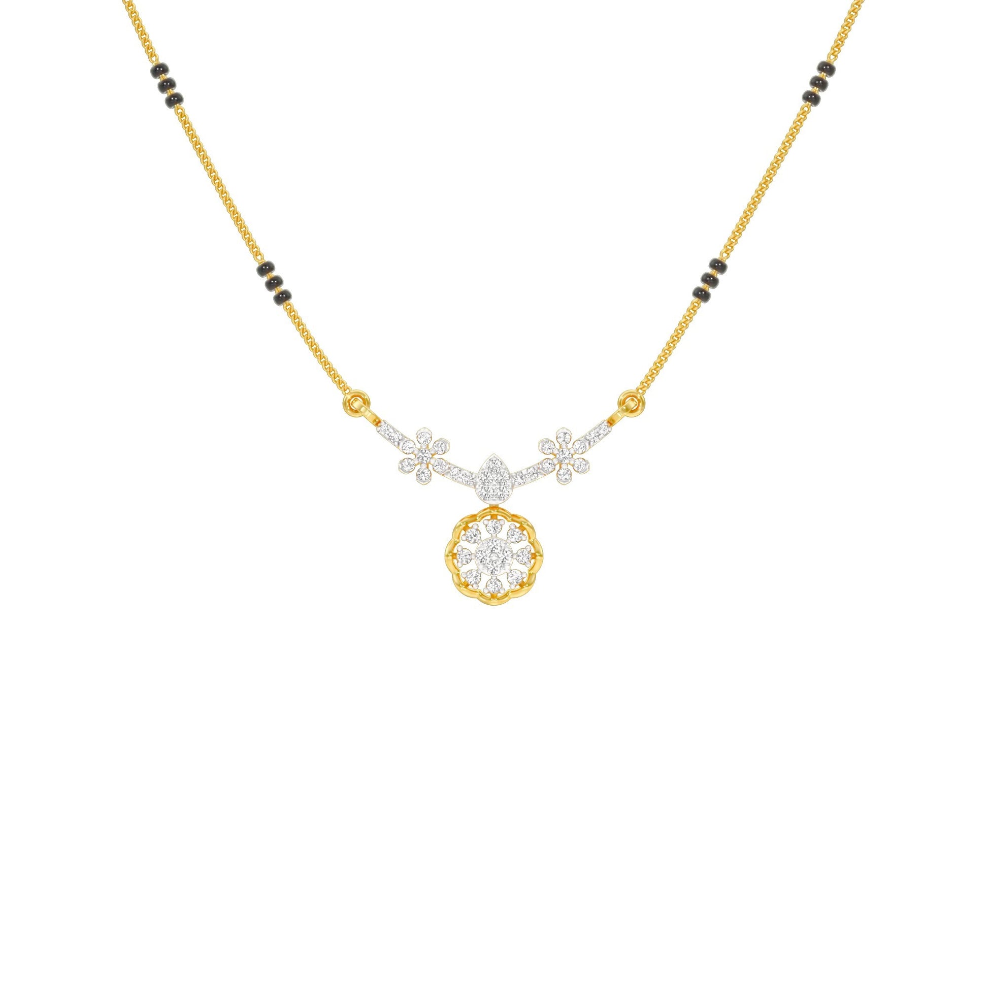 Saroj Spark Diamond Mangalsutra 18 KT / Yellow Gold