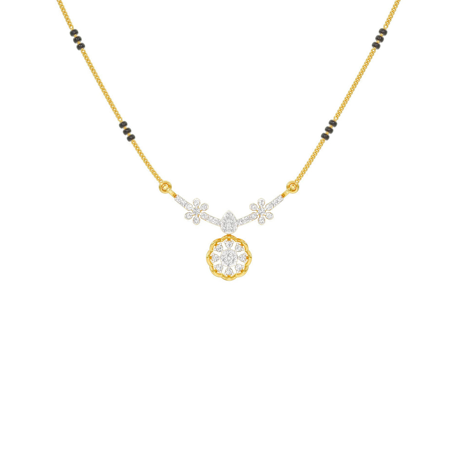 Saroj Spark Diamond Mangalsutra 18 KT / Yellow Gold