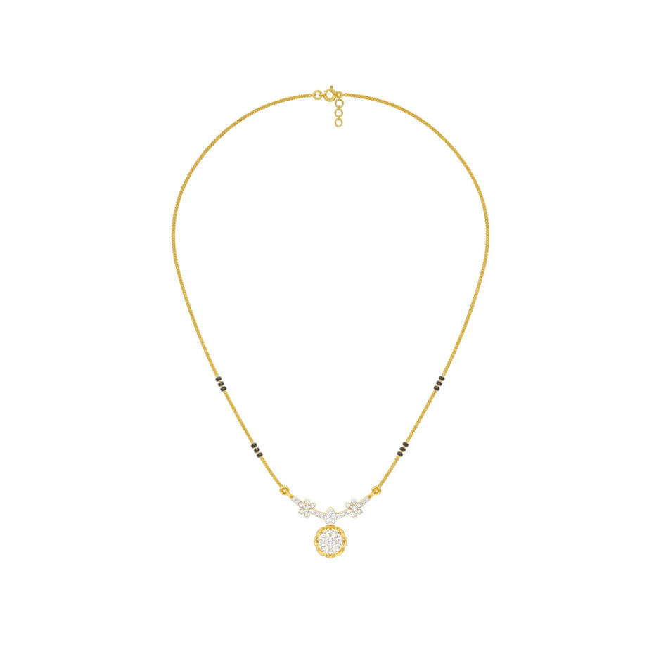 Saroj Spark Diamond Mangalsutra 18 KT / Yellow Gold