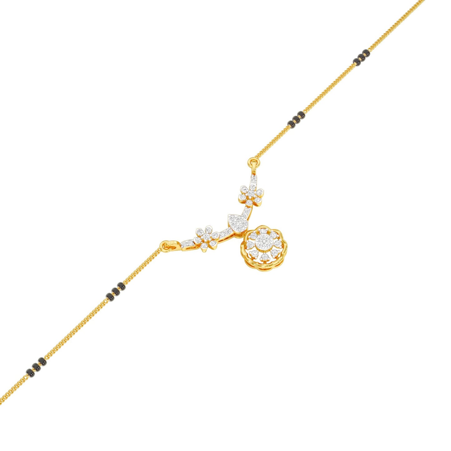 Saroj Spark Diamond Mangalsutra 18 KT / Yellow Gold