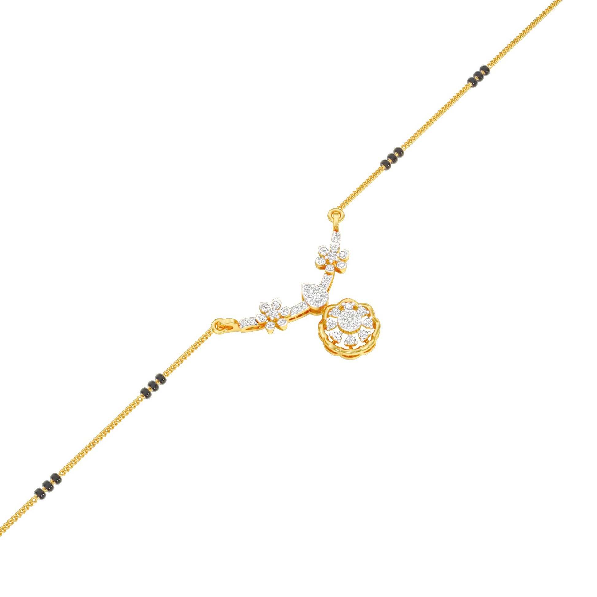 Saroj Spark Diamond Mangalsutra 18 KT / Yellow Gold