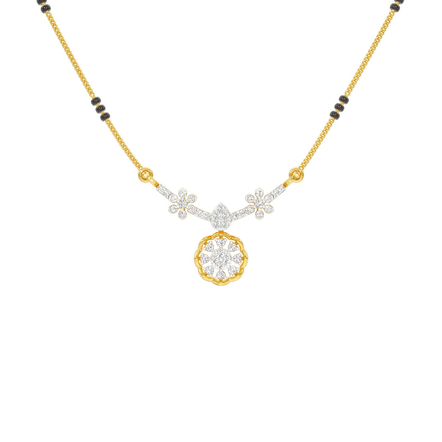 Saroj Spark Diamond Mangalsutra 18 KT / Yellow Gold