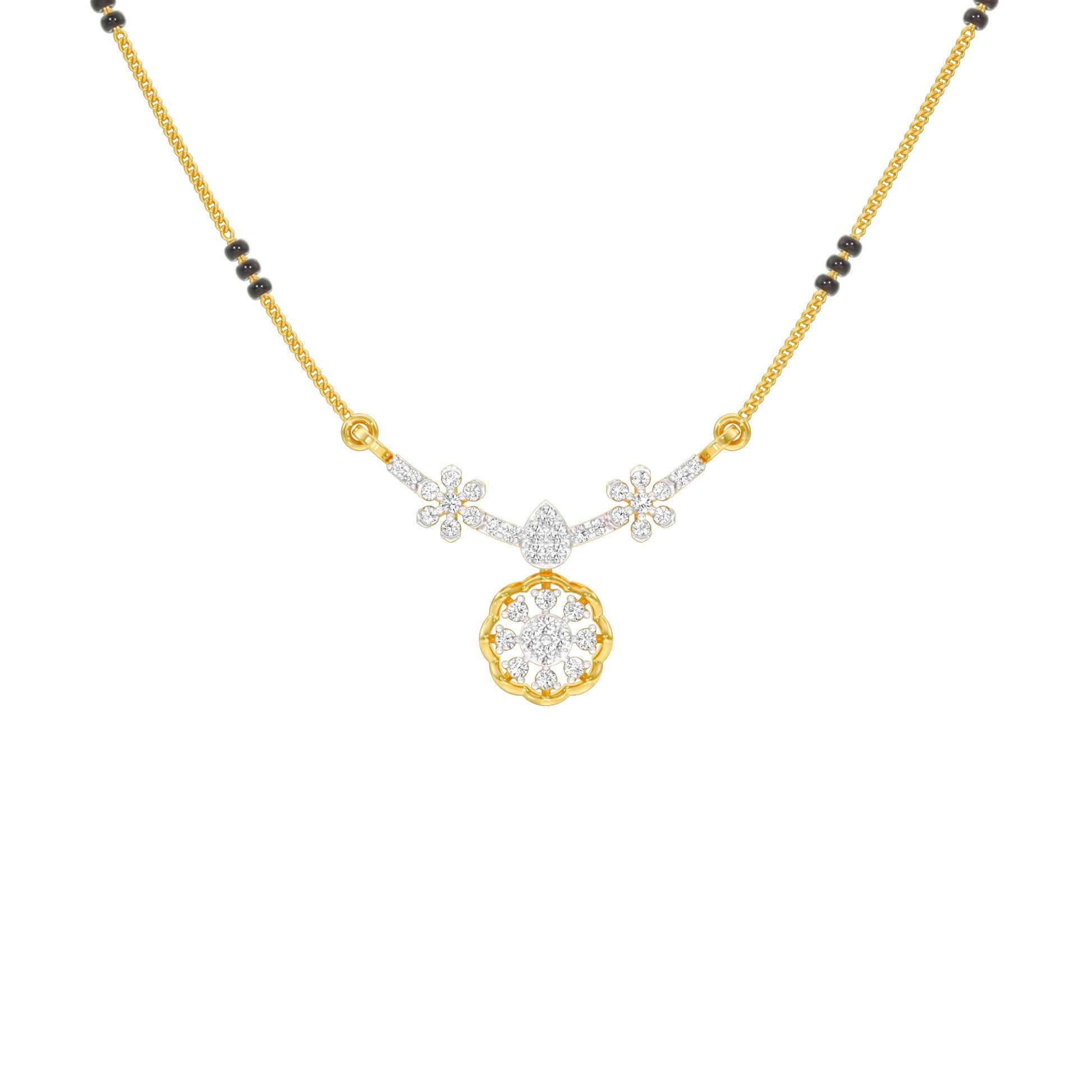 Saroj Spark Diamond Mangalsutra 18 KT / Yellow Gold