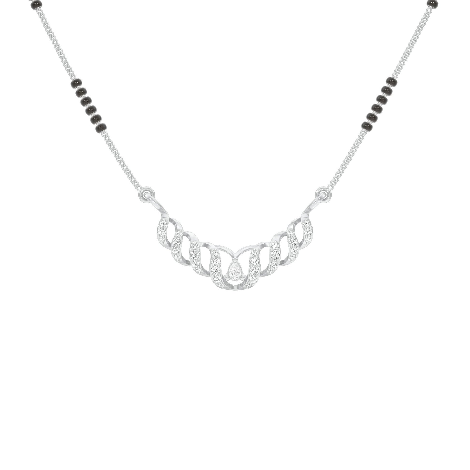 Naira Diamond Mangalsutra 18 KT / White Gold