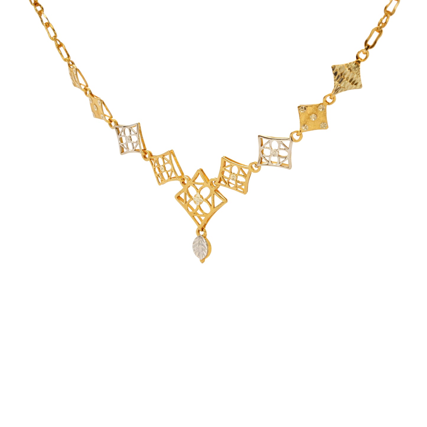 Floral Lattice Gold Necklace