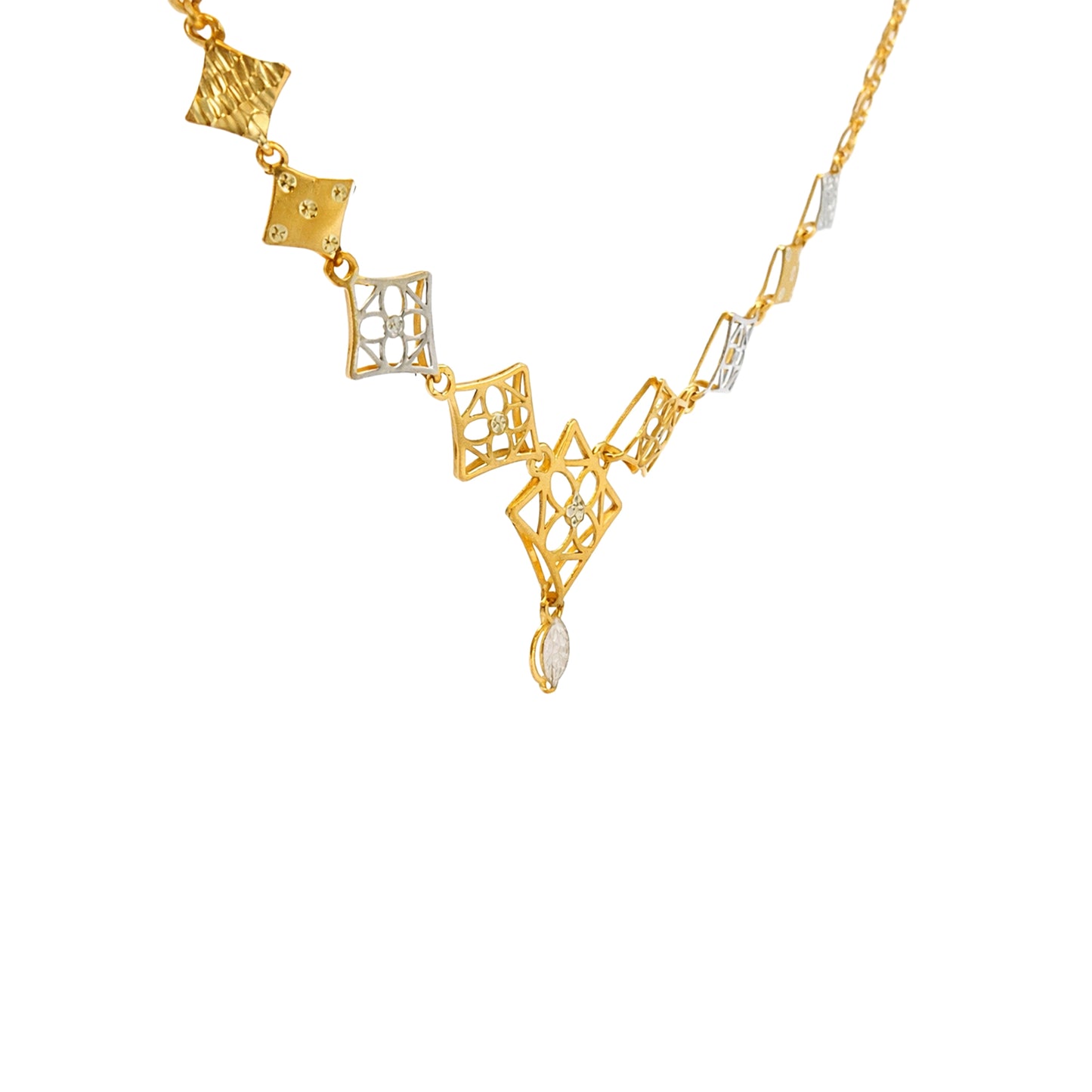 Floral Lattice Gold Necklace