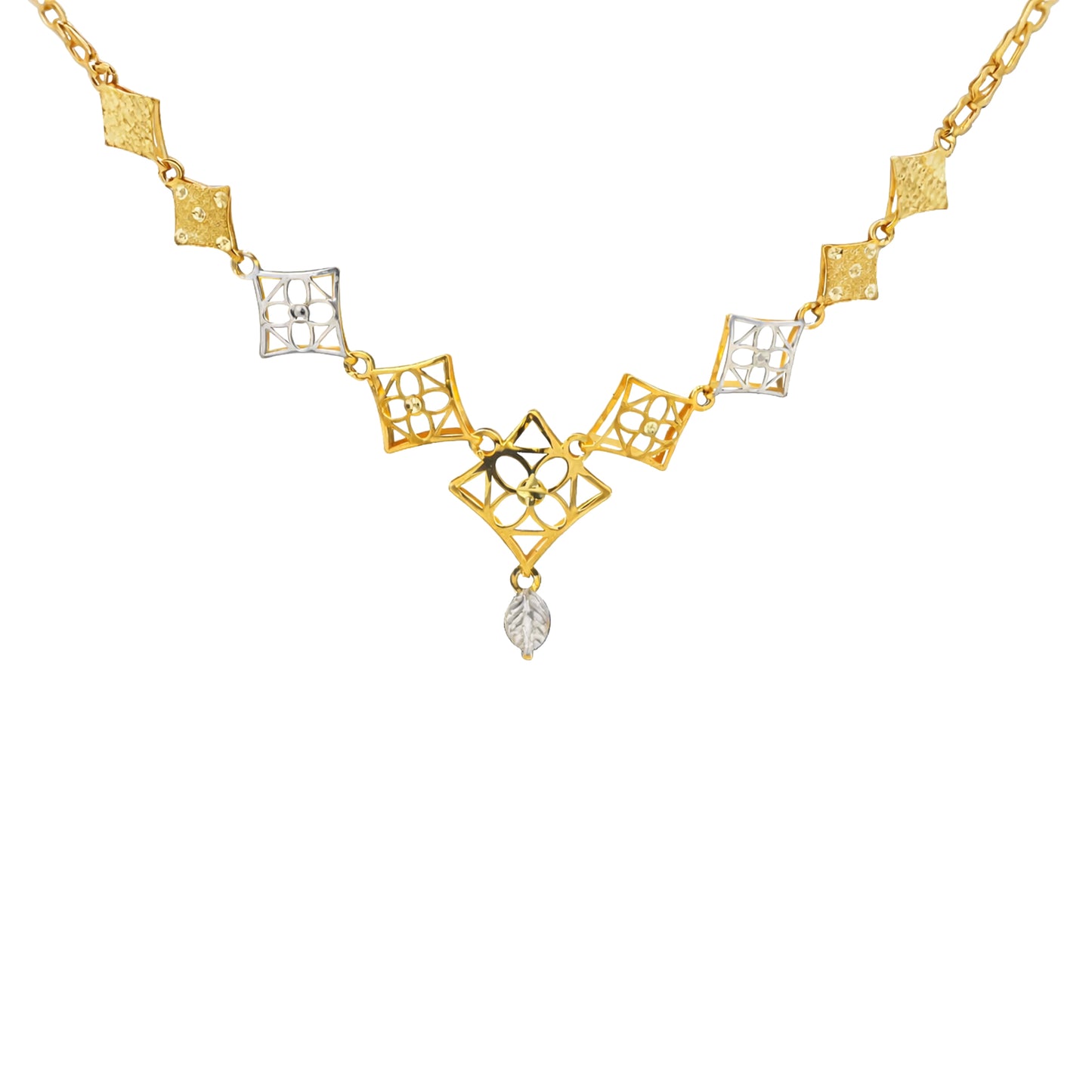Floral Lattice Gold Necklace