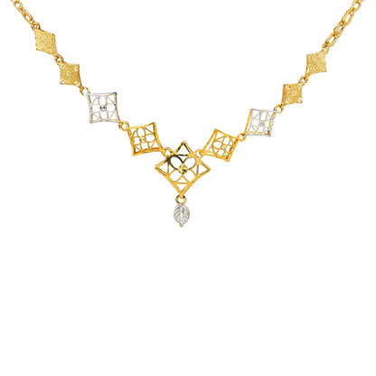 Floral Lattice Gold Necklace