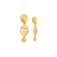 Textured Disc & Filigree Drop Gold Earring